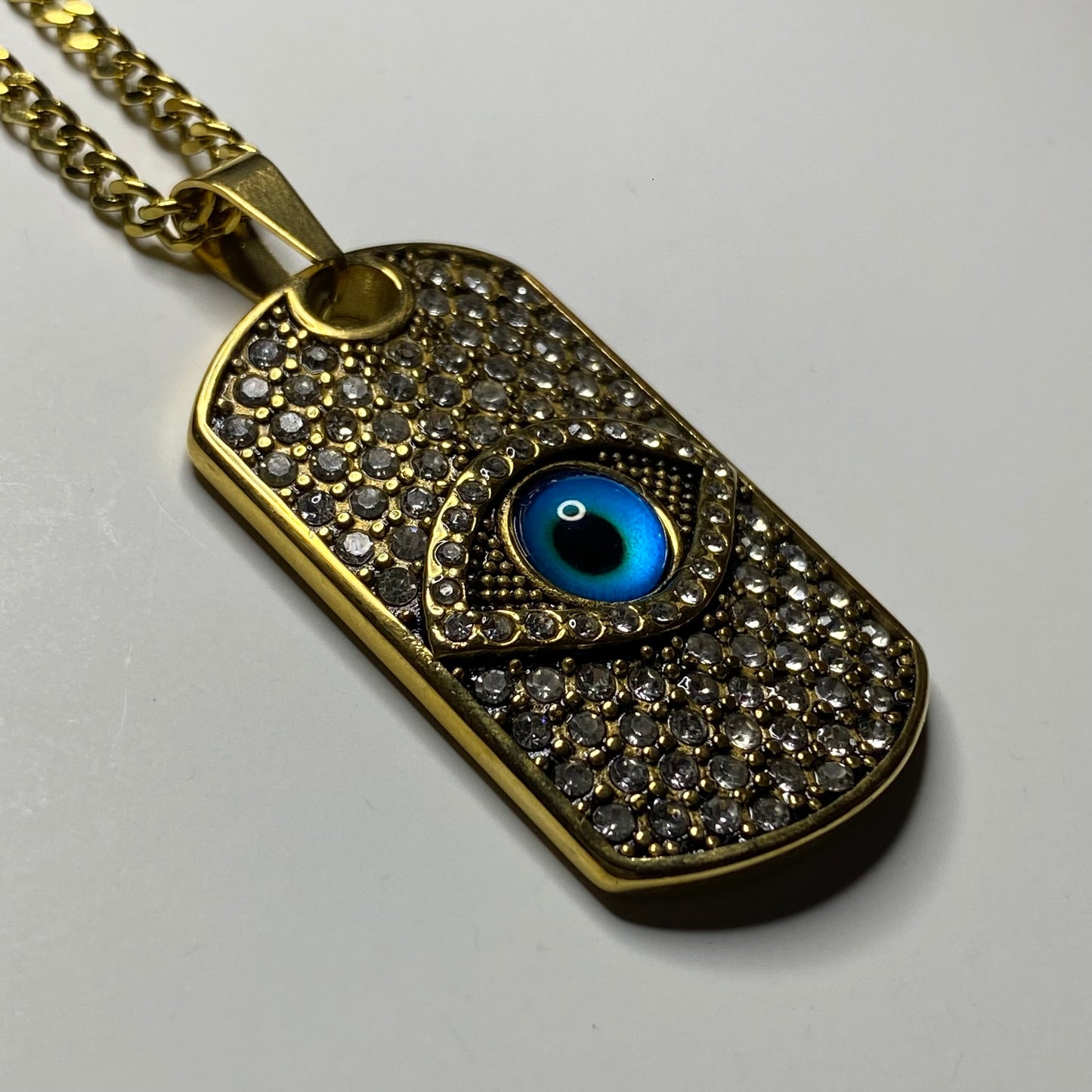Collar placa ojo con brillos