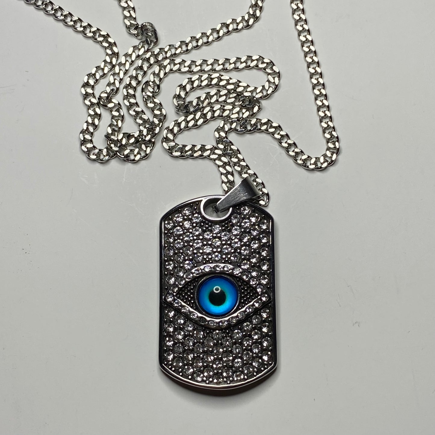 Collar placa ojo con brillos