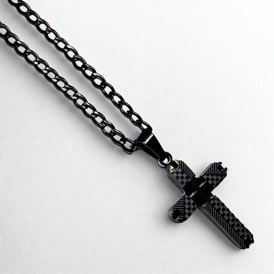 Collar de cruz cuadricula