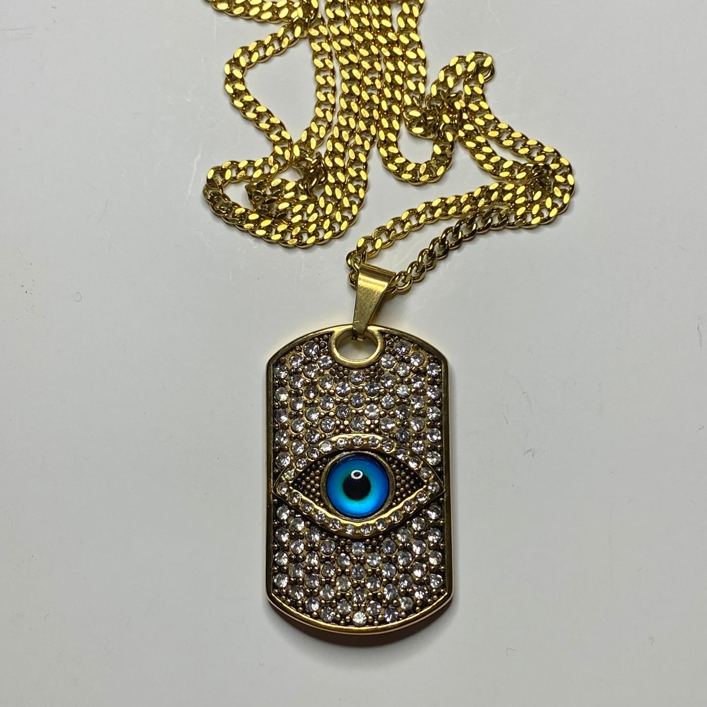 Collar placa ojo con brillos